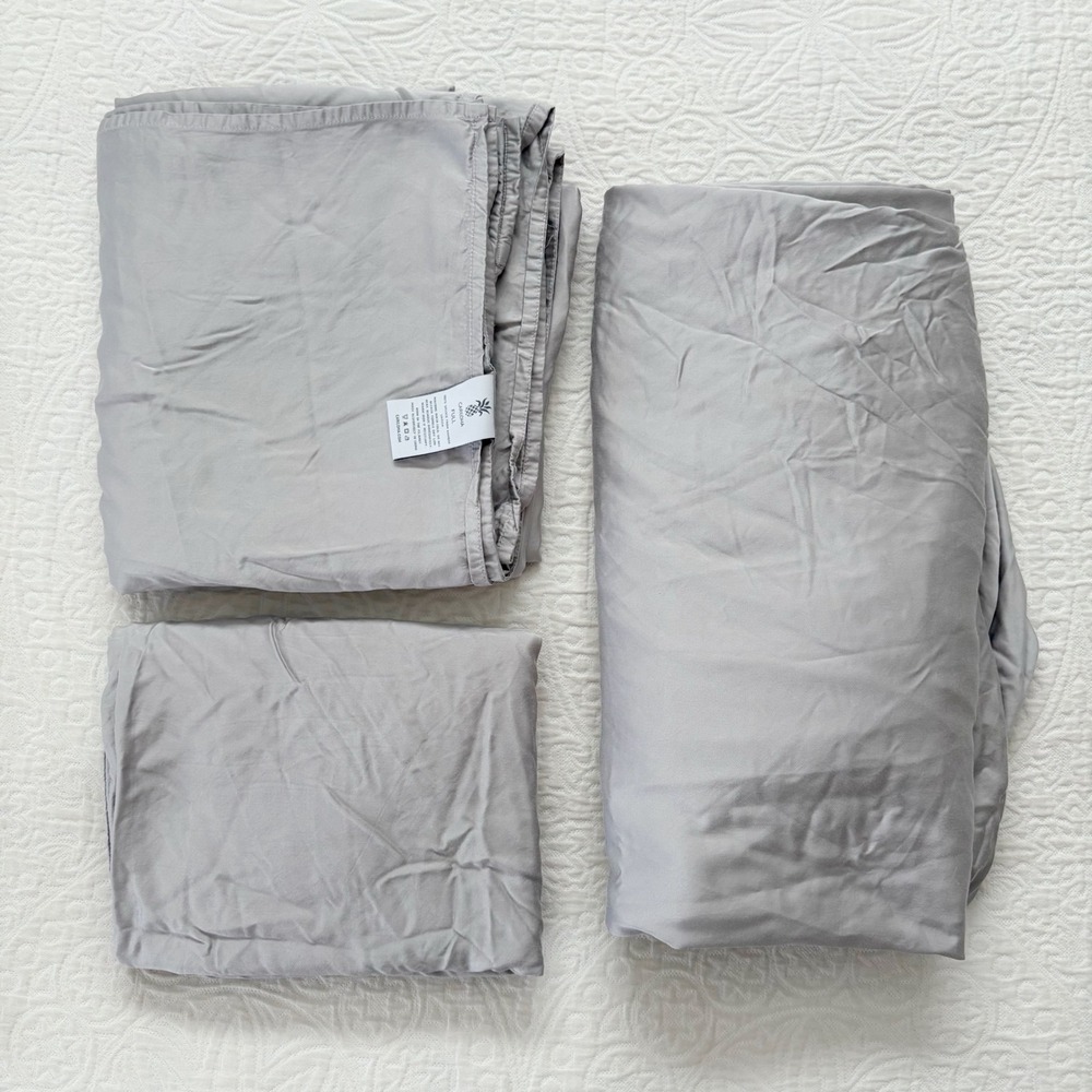 Cariloha Sateen-Finish Bamboo Full Size Complete Sheet Set, Harbor Gray